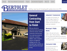 Tablet Screenshot of bertoletconstruction.com